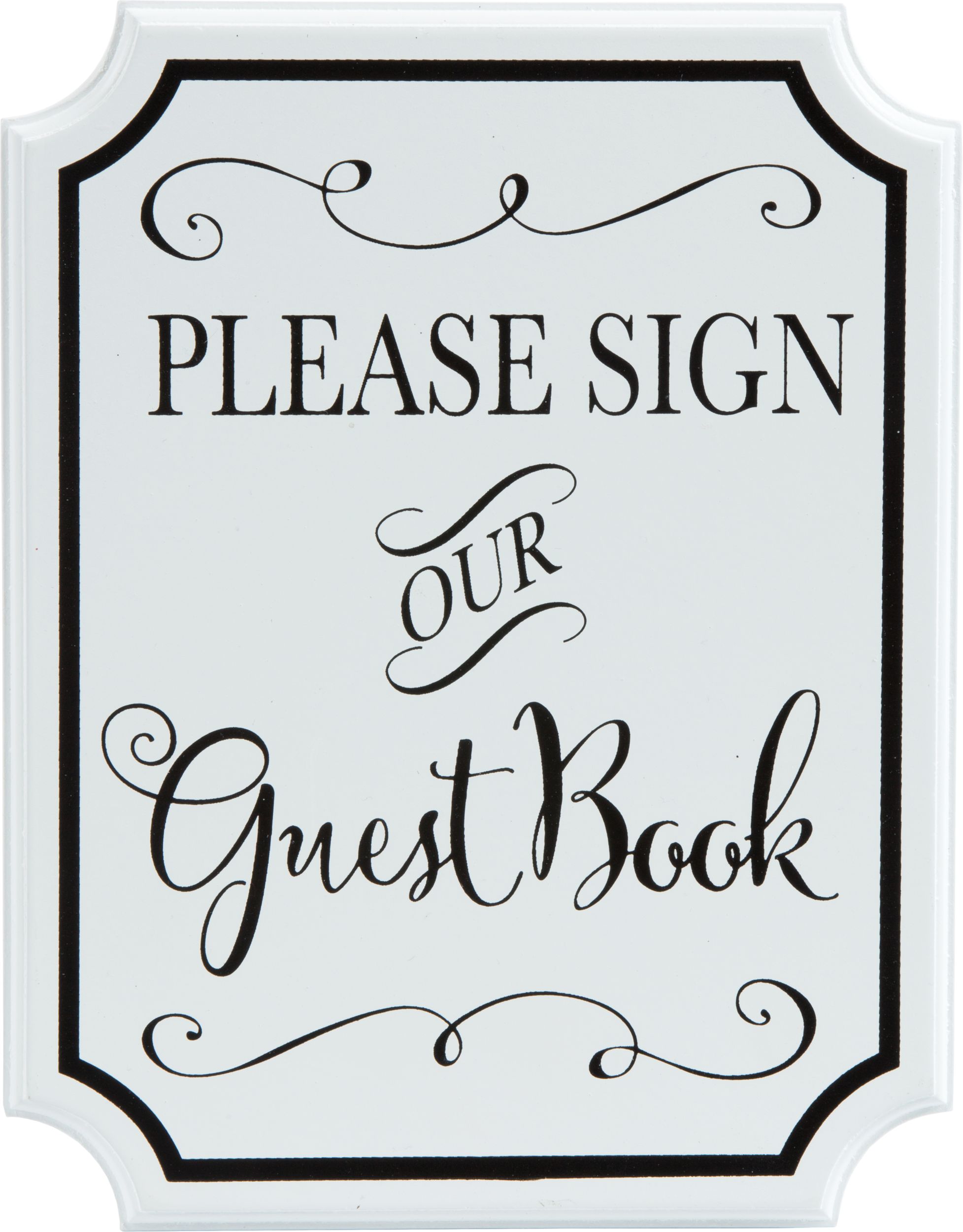 Wedding Guest Book Sign, White Front_Flat