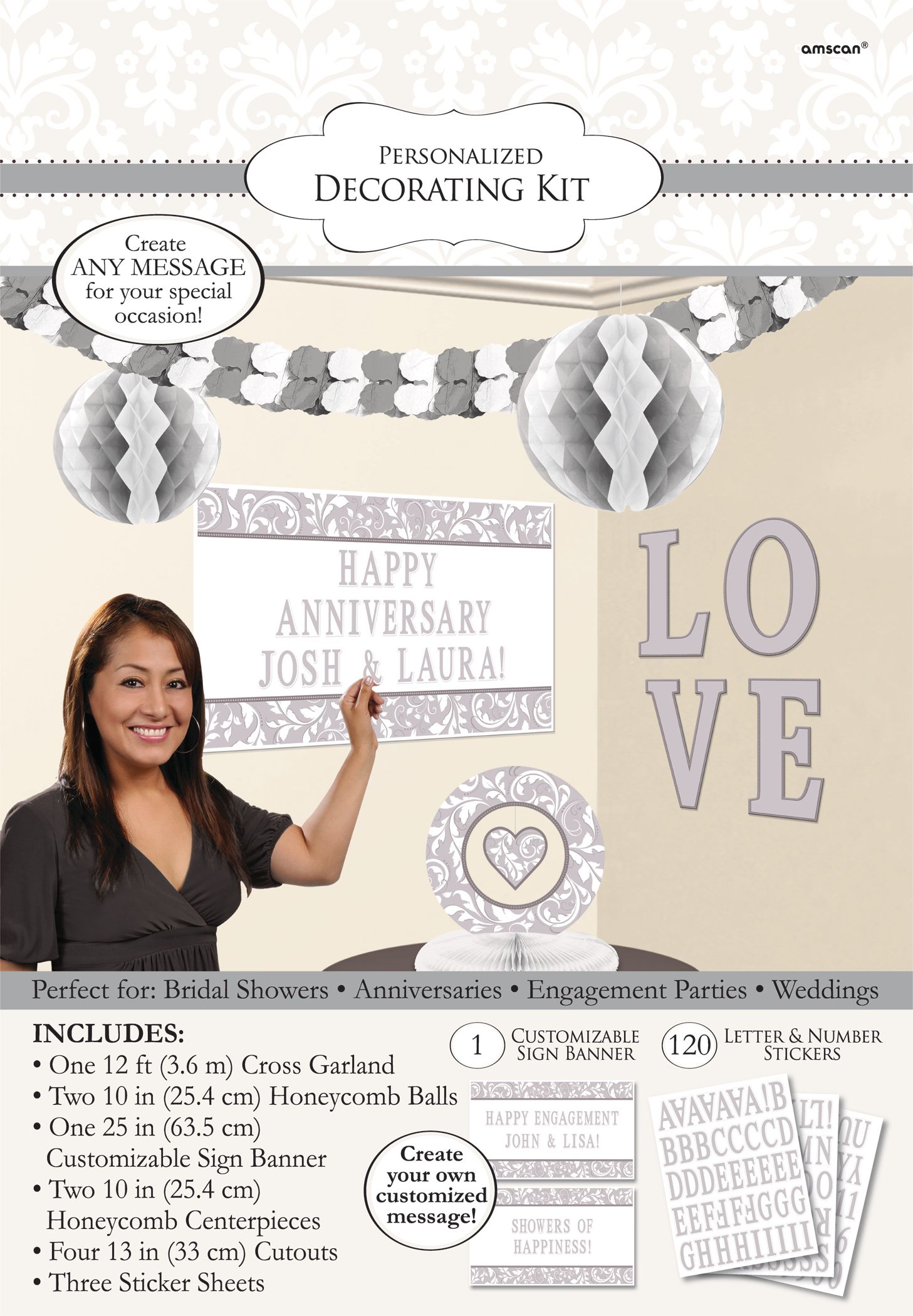 Personalized Silver Decorating Kit, 13-pc Front_Flat