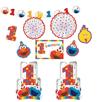 Sesame Street Elmo 1st Birthday Party Room Decorating Kit, 10-pc Front_Flat
