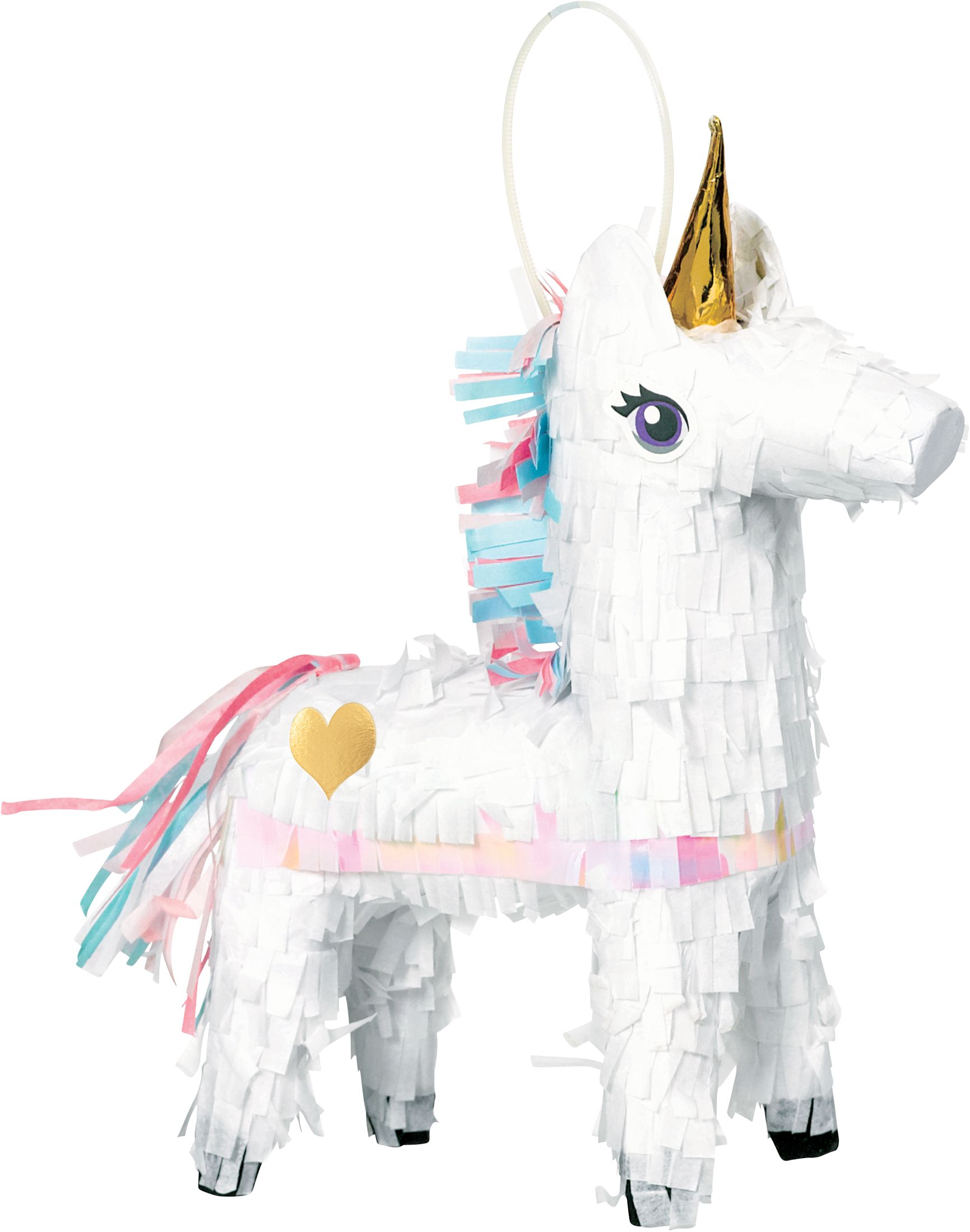 Décoration de pinata pour fête d'anniversaire, licorne magique, blanc Front_Angled_Right