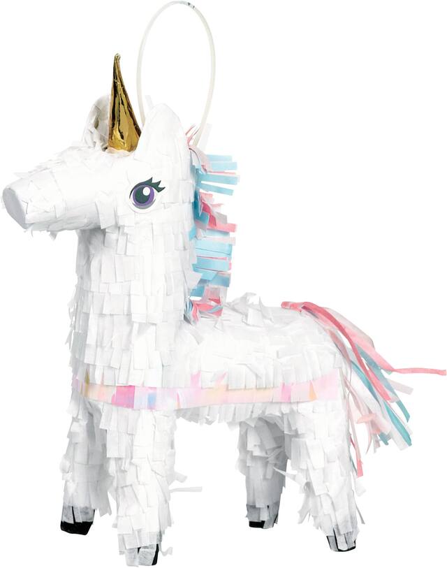 Magical Unicorn Pinata Party Decoration, White Front_Angled_Left