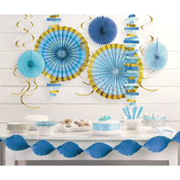 Metallic Gold Blue Room Decorating Kit, 14-pc Composite_or_Mixed