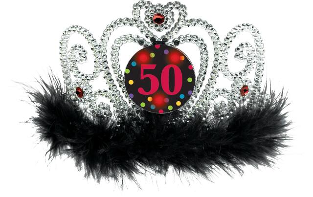 Light-Up 50th Birthday Tiara Front_Flat