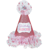 Pink Glitter Birthday Princess Party Hat Front_Flat