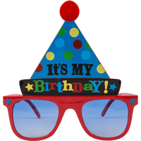 Lunettes de soleil Chapeau d'anniversaire brillant Front_Flat
