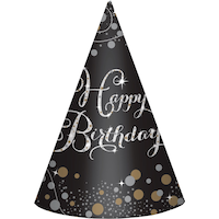 Sparkling Celebration Birthday Party Hats, 8-pk Front_Flat