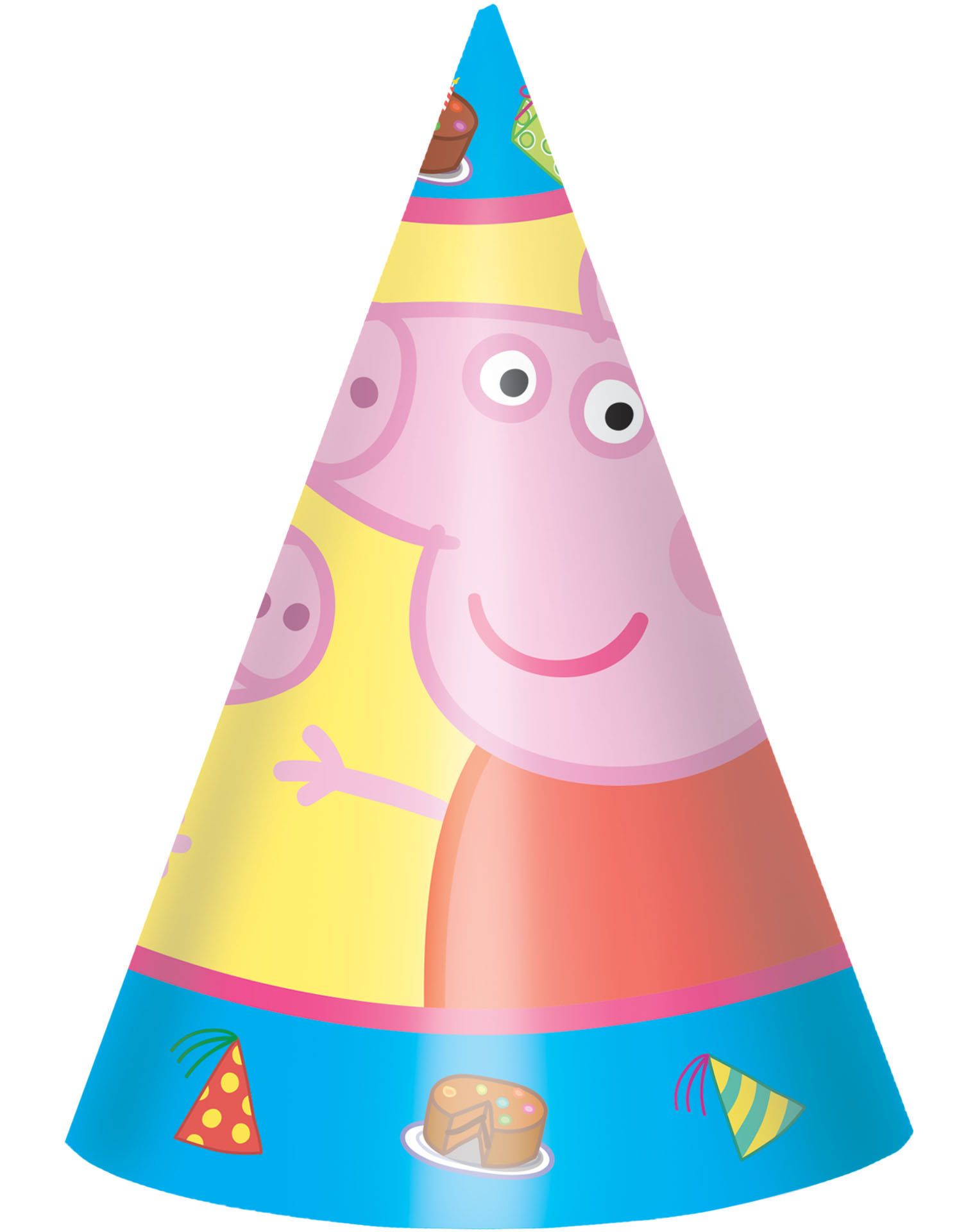 Nickelodeon Peppa Pig Cone Party Hats, Multi-Coloured, One Size, 8-pk, Wearable Accessories for Birthdays Front_Flat