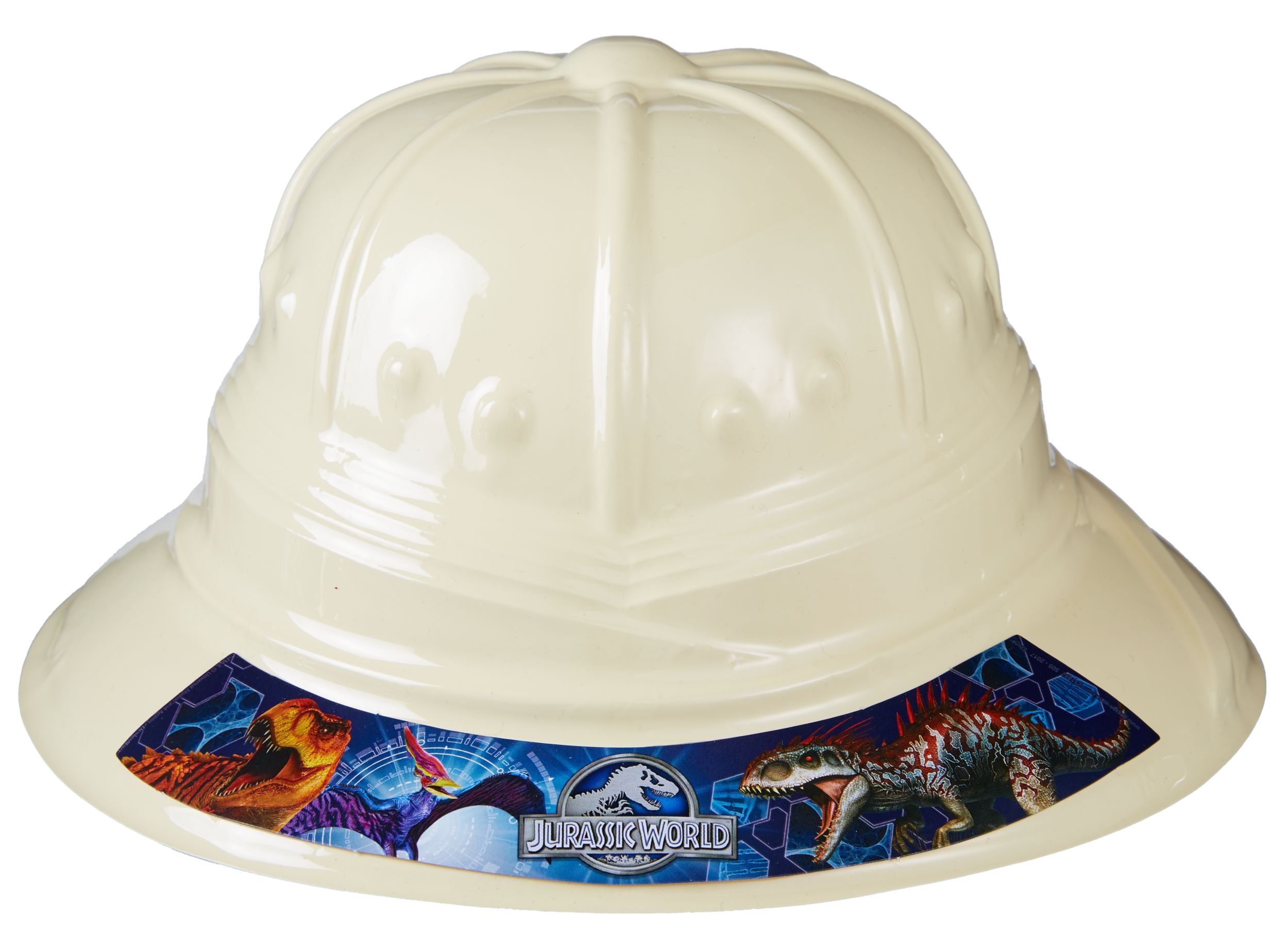 Jurassic World Safari Pith Helmet Hat, Beige, One Size, Wearable Accessory for Birthdays Front_Elevated