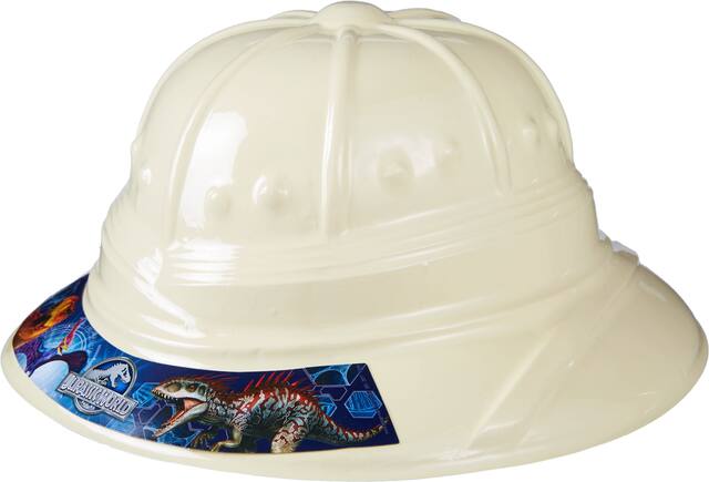 Casque colonial Monde jurassique, beige, taille unique, accessoire à porter pour anniversaires Front_Angled_Left