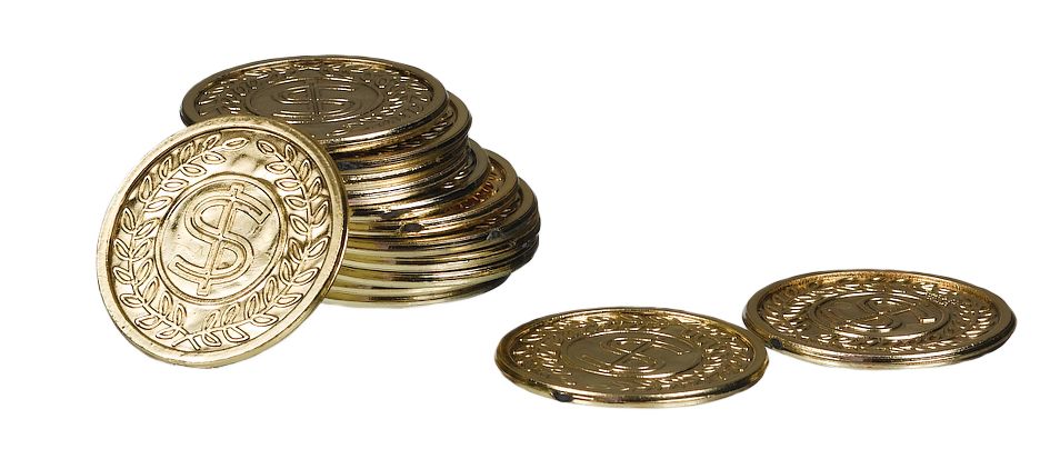 Dollar Coins, Gold, 100-pk, for Birthday/Party Favour/Poker Composite_or_Mixed