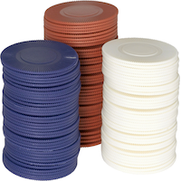 Jetons de poker, bleu/orange/blanc, paq. 150, pour soirée film/remise de prix/Oscar Front_Elevated