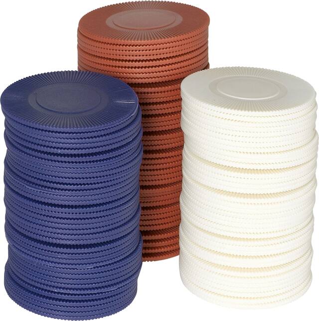 Poker Chips, Blue/Orange/White, 150-pk, for Movie/Awards/Oscar Party Front_Elevated