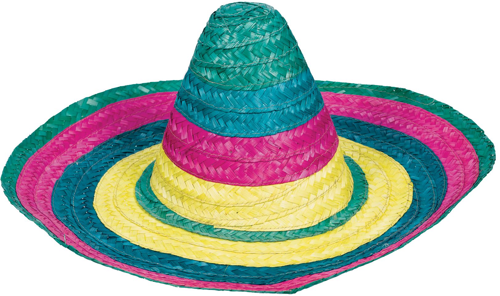 Chapeau de paille Fiesta Sombrero, multicolore, taille unique, accessoire de costume à porter pour l'Halloween Front_Elevated