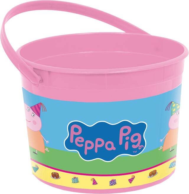 Contenant de cadeaux-surprises Fête d'anniversaire Peppa Pig, rose Front_Elevated