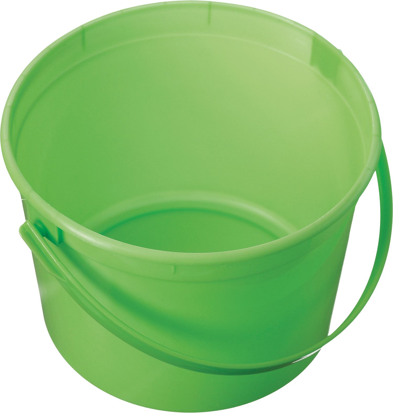 Round Plastic Reusable Favour Container Pail, Green, 6-in, for Birthday Party/Halloween Back_Angled_Left