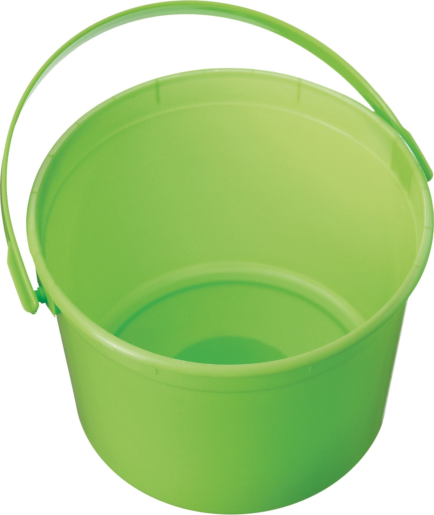 Round Plastic Reusable Favour Container Pail, Green, 6-in, for Birthday Party/Halloween Overhead_Plunge