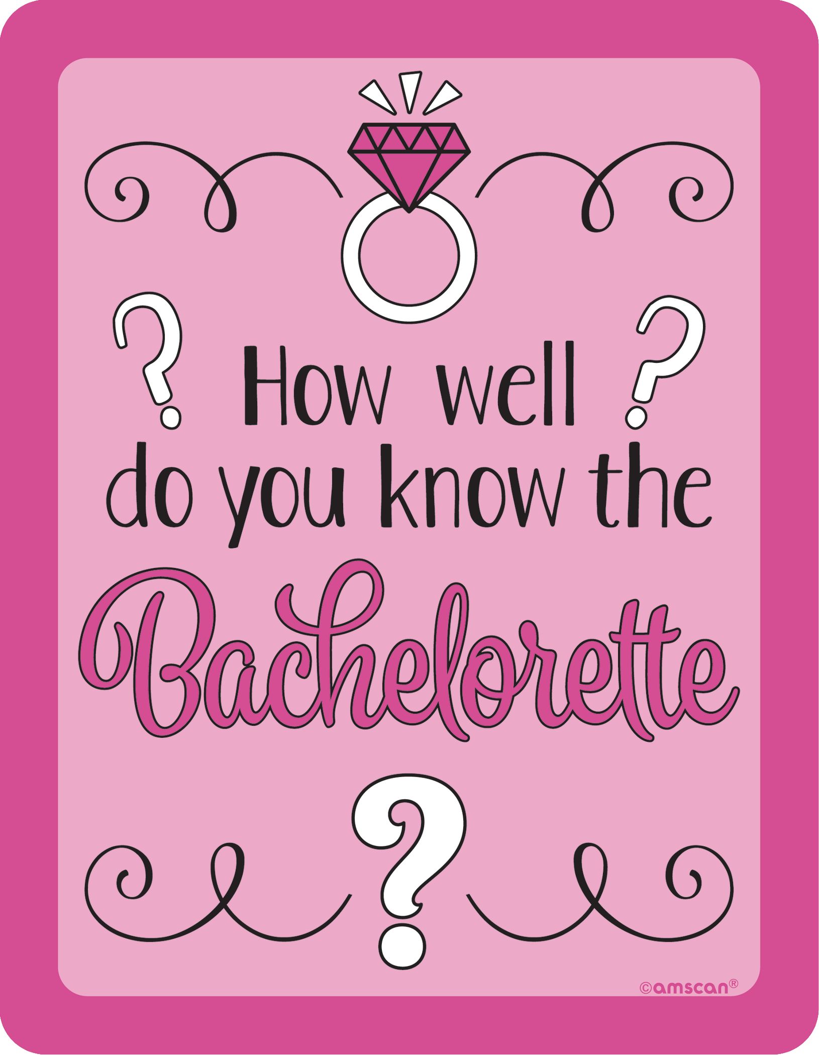 Team Bride How Well Do You Know the Bachelorette? Bachelorette Party Game Front_Flat