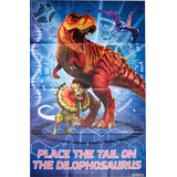 Jurassic World Pin the Tail on the Dinosaur Game, Blue, 10-pk, Ages 3+, for Birthday Party Front_Flat
