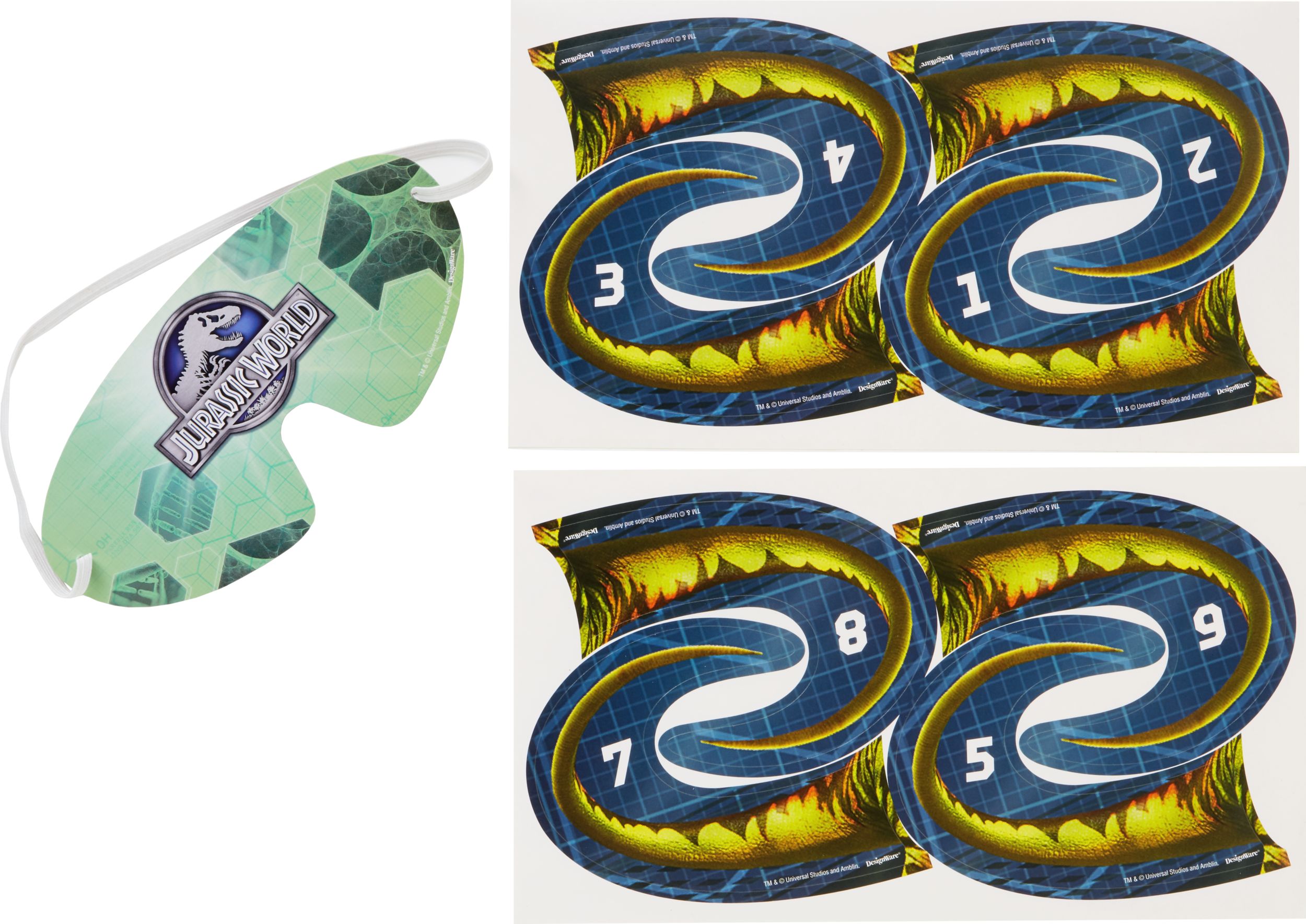 Jeu pour fête d'anniversaire Monde jurassique Front_Flat