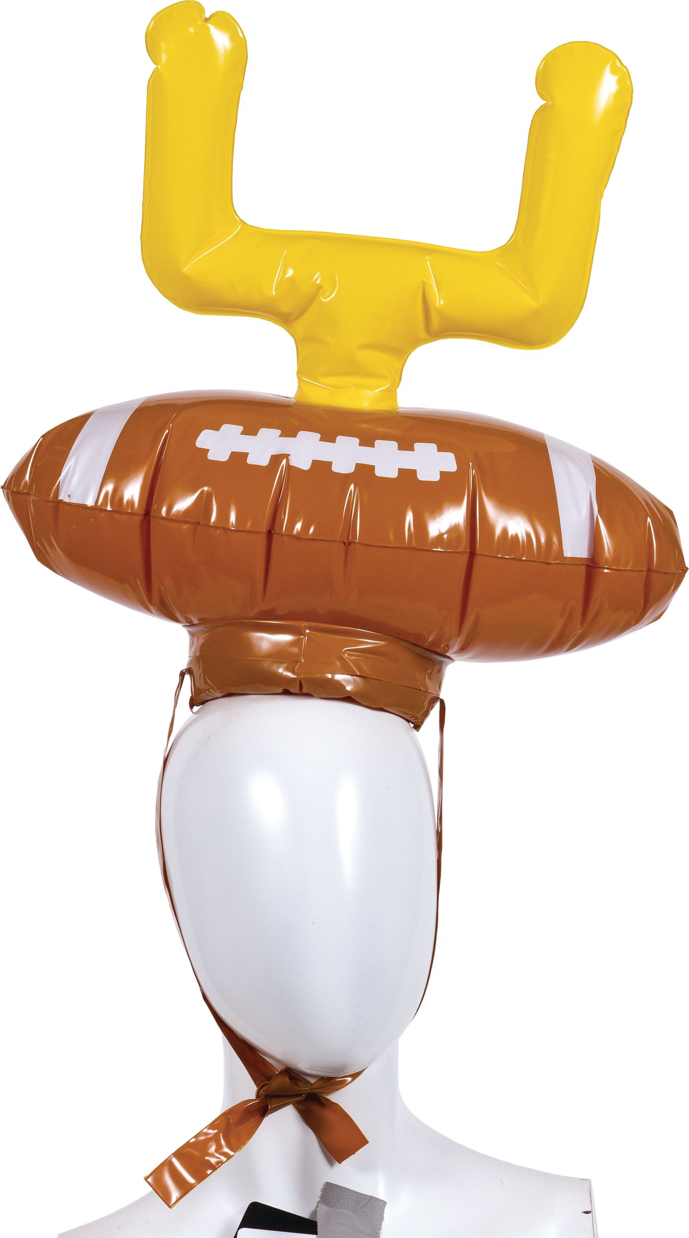 Jeu d'anneaux gonflables de football Post Game, brun/jaune, pour anniversaire/sports/cadeau-surprise, paq. 4 Front_Flat