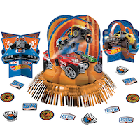Hot Wheels Table Decorating Kit Centerpieces, Orange/Blue, for Birthday Party Front_Elevated