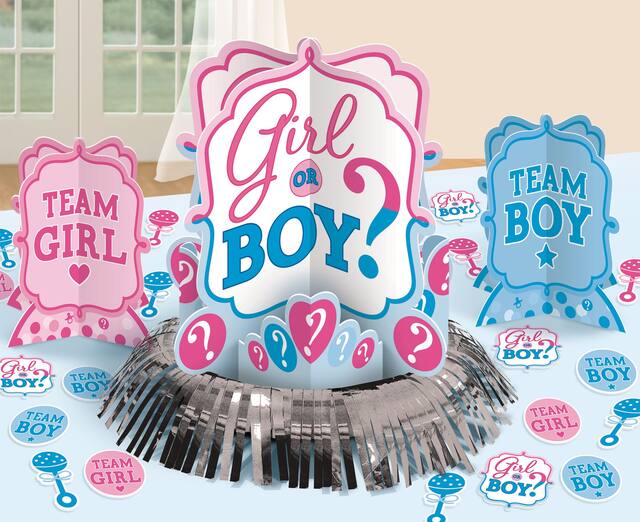 Girl or Boy Gender Reveal Table Decorating Kit, 23-pc Front_Elevated