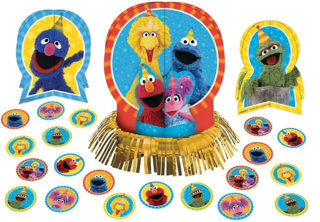 Décorations de table pour fête d'anniversaire Sesame Street, paq. 23 Front_Elevated
