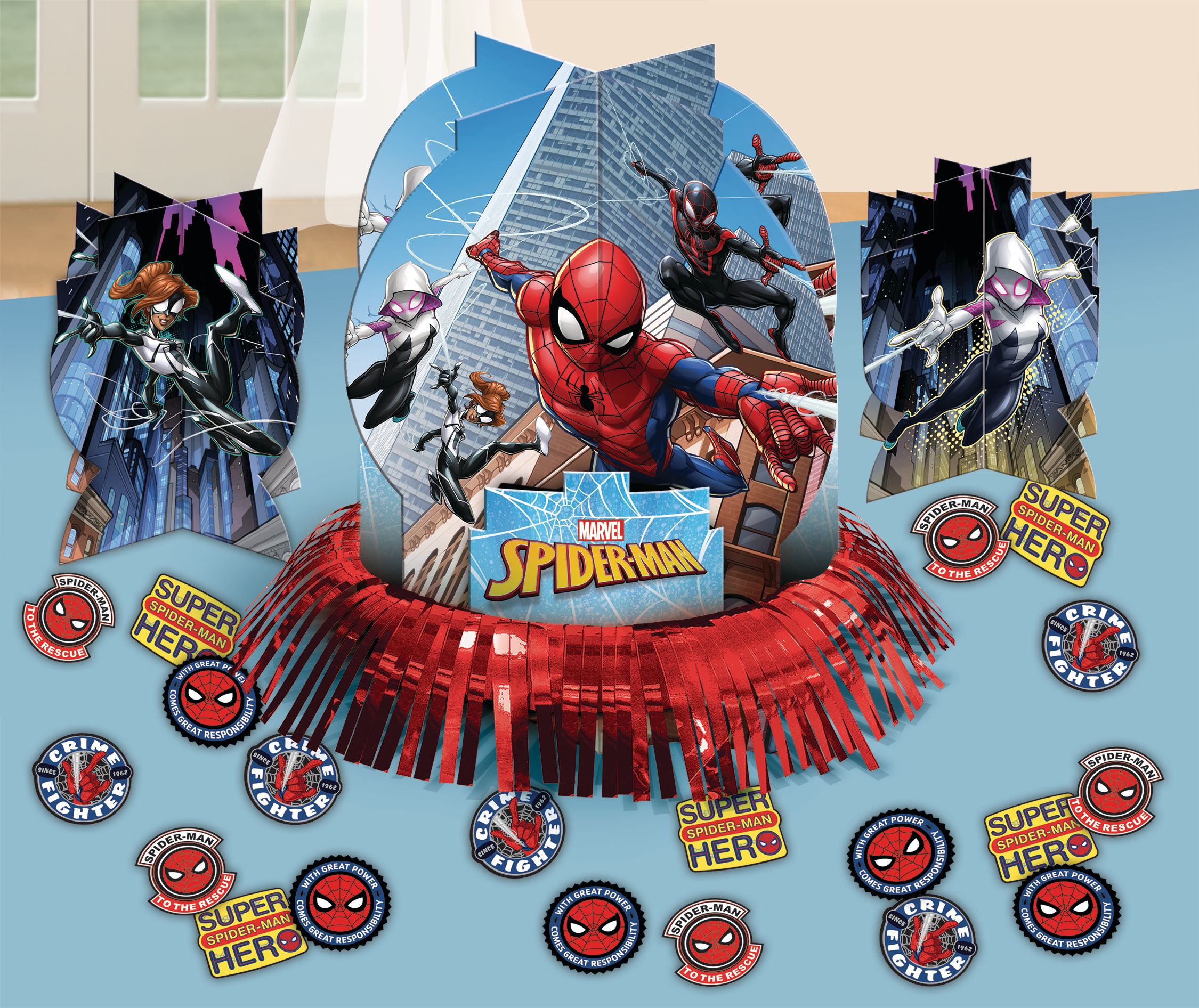 Décorations de table pour fête d'anniversaire Marvel Spider-Man