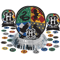 Harry Potter "Hogwarts" Table Decorating Kit Centerpieces with Confetti, Blue/Green/Yellow/Red, 12-in, 23-pk, for Birthday Party