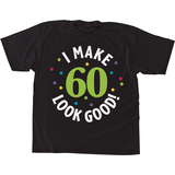 Chandail de 60e anniversaire « I Make 60 Look Good », noir Front_Flat