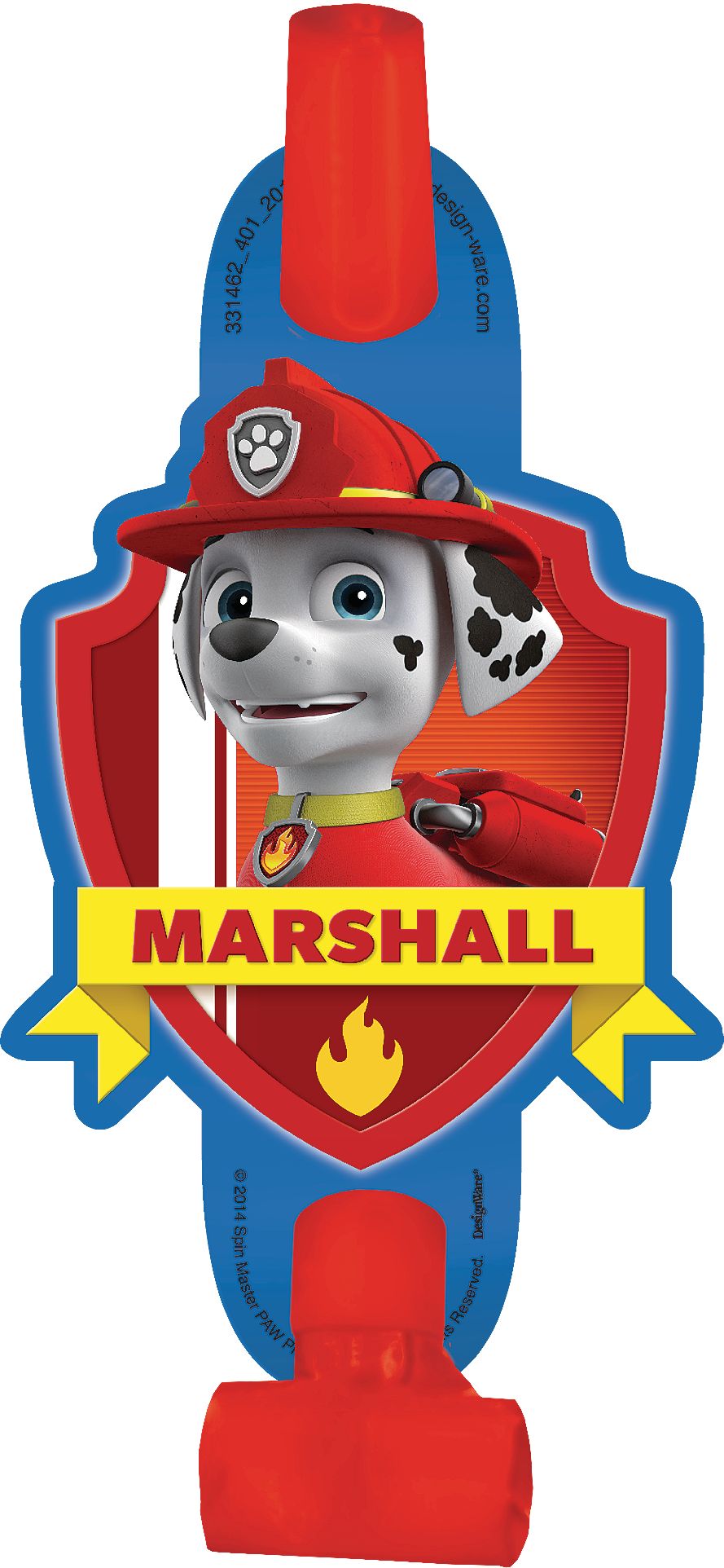 Mirlitons pour fête d'anniversaire Nickelodeon Pat'Patrouille, rouge/bleu, 5 po, paq. 8 Front_Flat