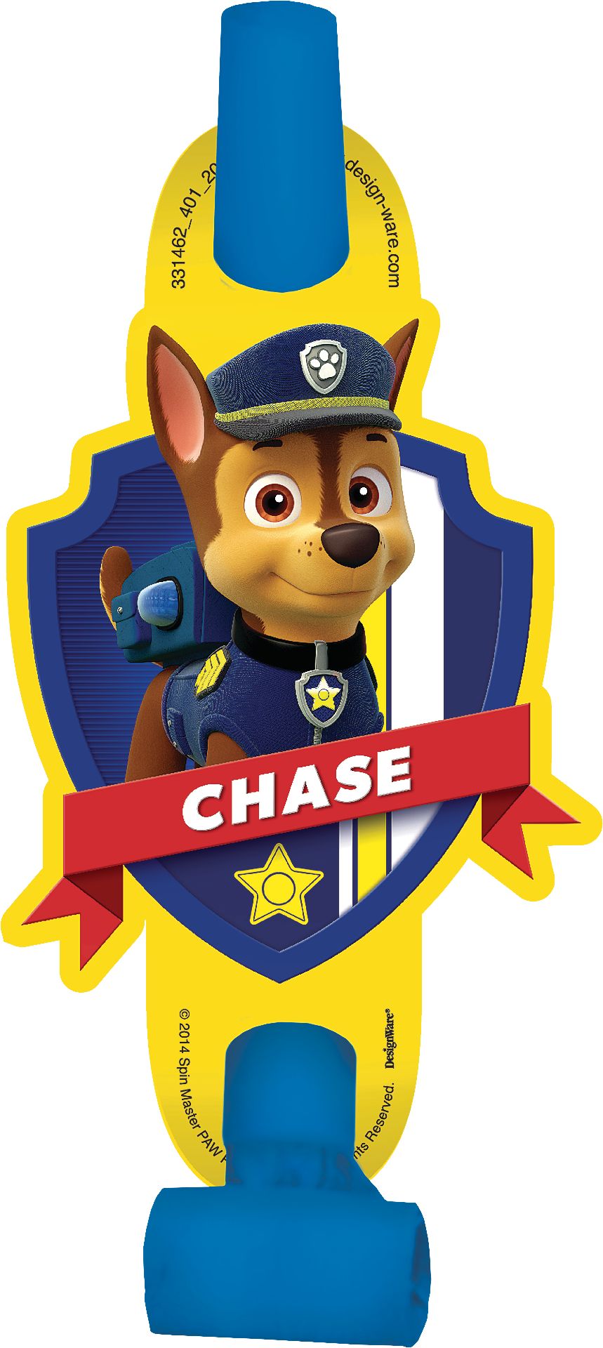 Mirlitons pour fête d'anniversaire Nickelodeon Pat'Patrouille, rouge/bleu, 5 po, paq. 8 Front_Flat