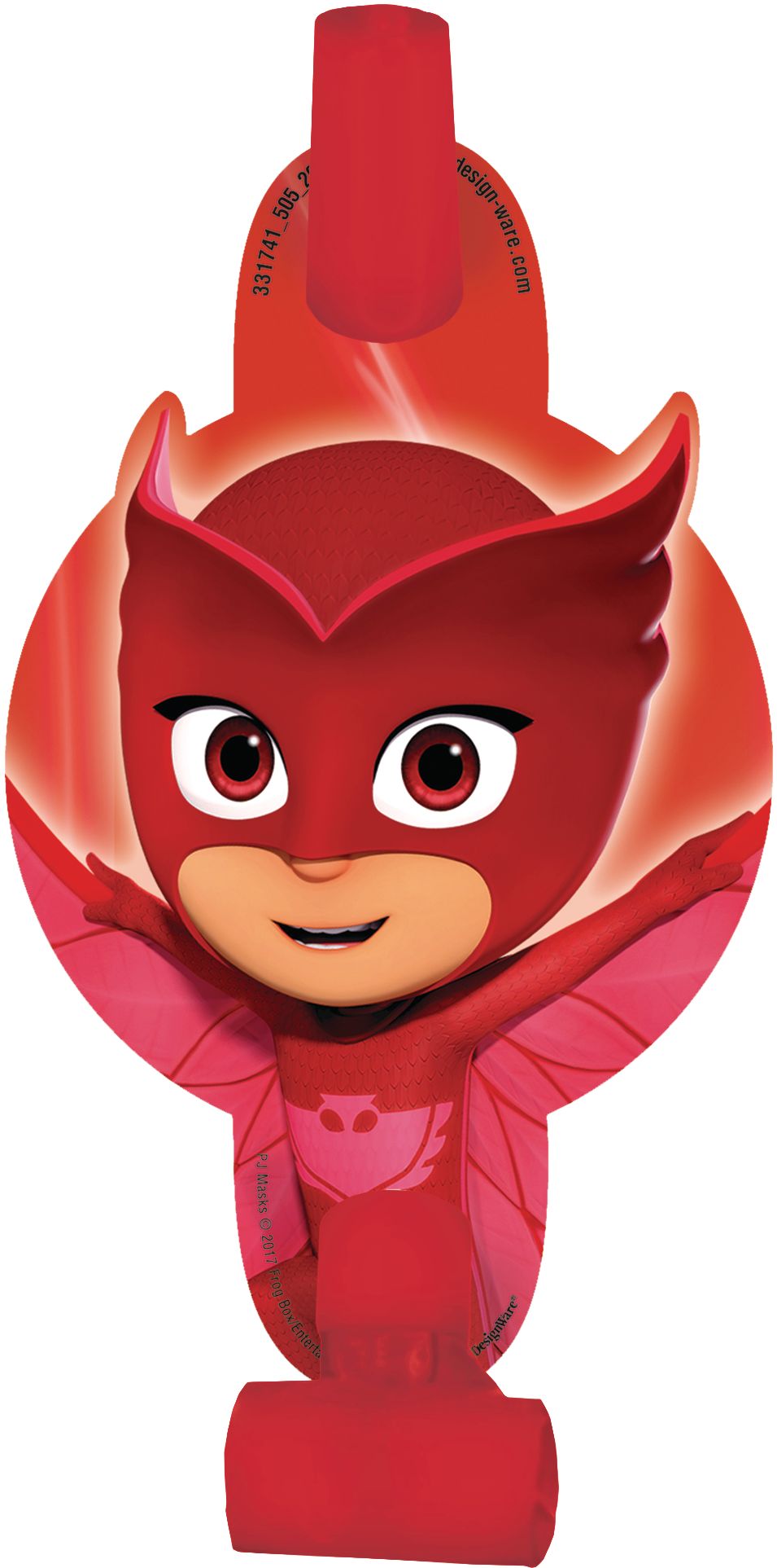 Mirlitons pour fête d'anniversaire Pyjamasques, bleu/vert/rouge, paq. 8 Front_Flat