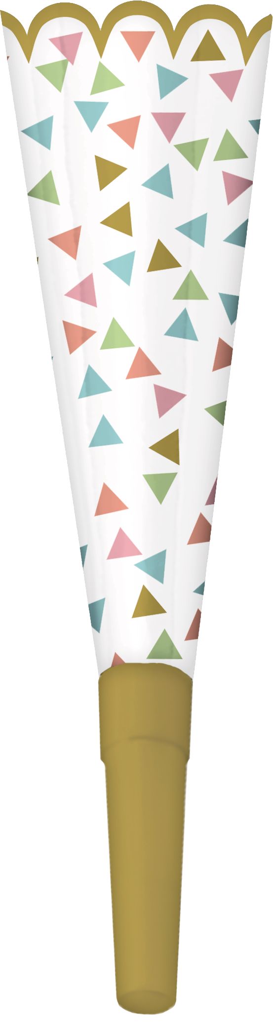 Klaxons de fête pastel et dorés, paq. 8 Front_Flat