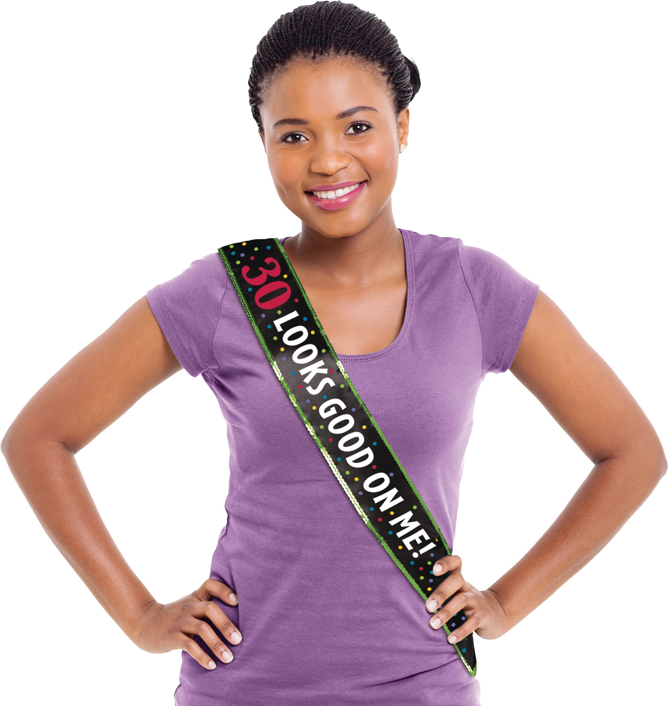 Milestone 30th Birthday Party Sash Front_Flat