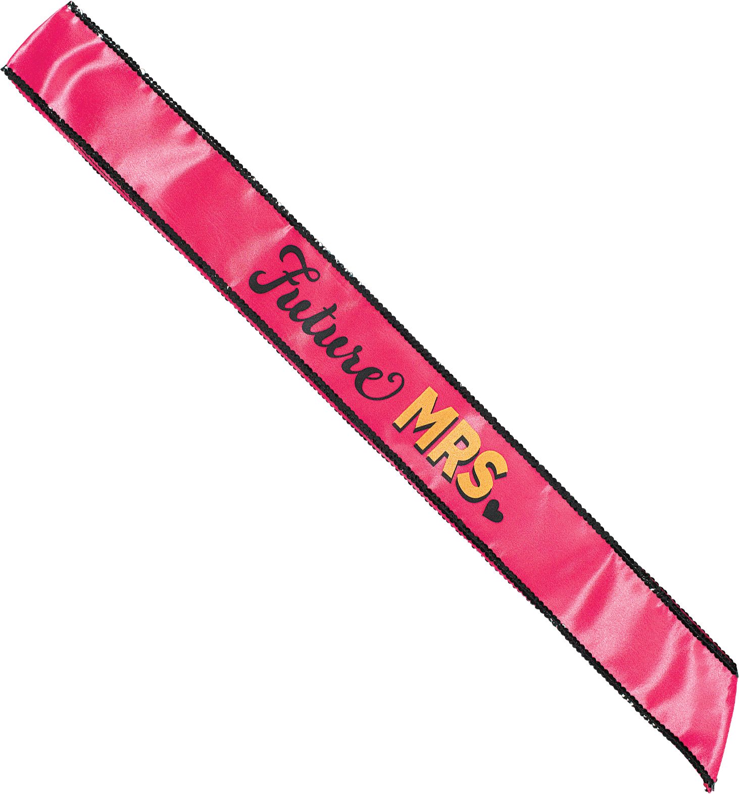 "Future Mrs." Sassy Bride Sash, Pink, One Size, Wearable Accessory for Wedding Shower/Bachelorette Party Front_Flat