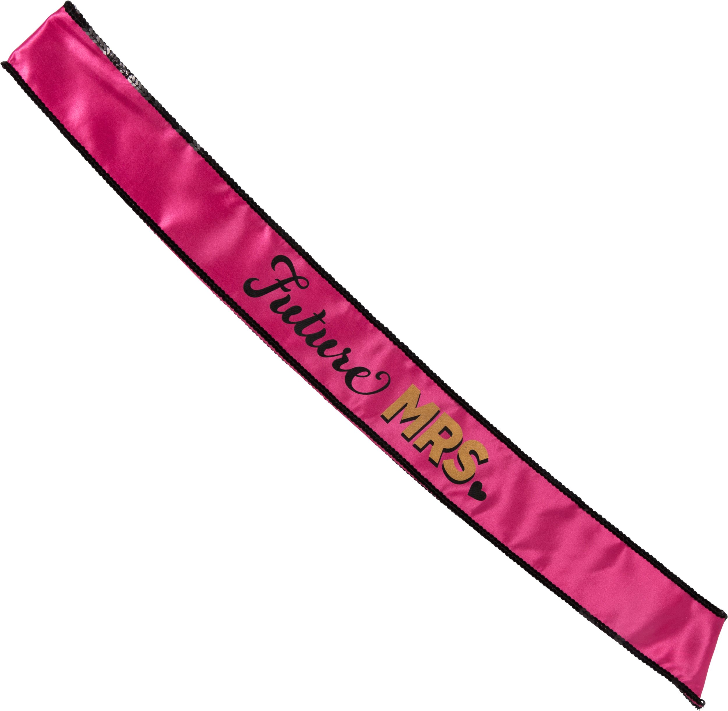 "Future Mrs." Sassy Bride Sash, Pink, One Size, Wearable Accessory for Wedding Shower/Bachelorette Party Front_Flat
