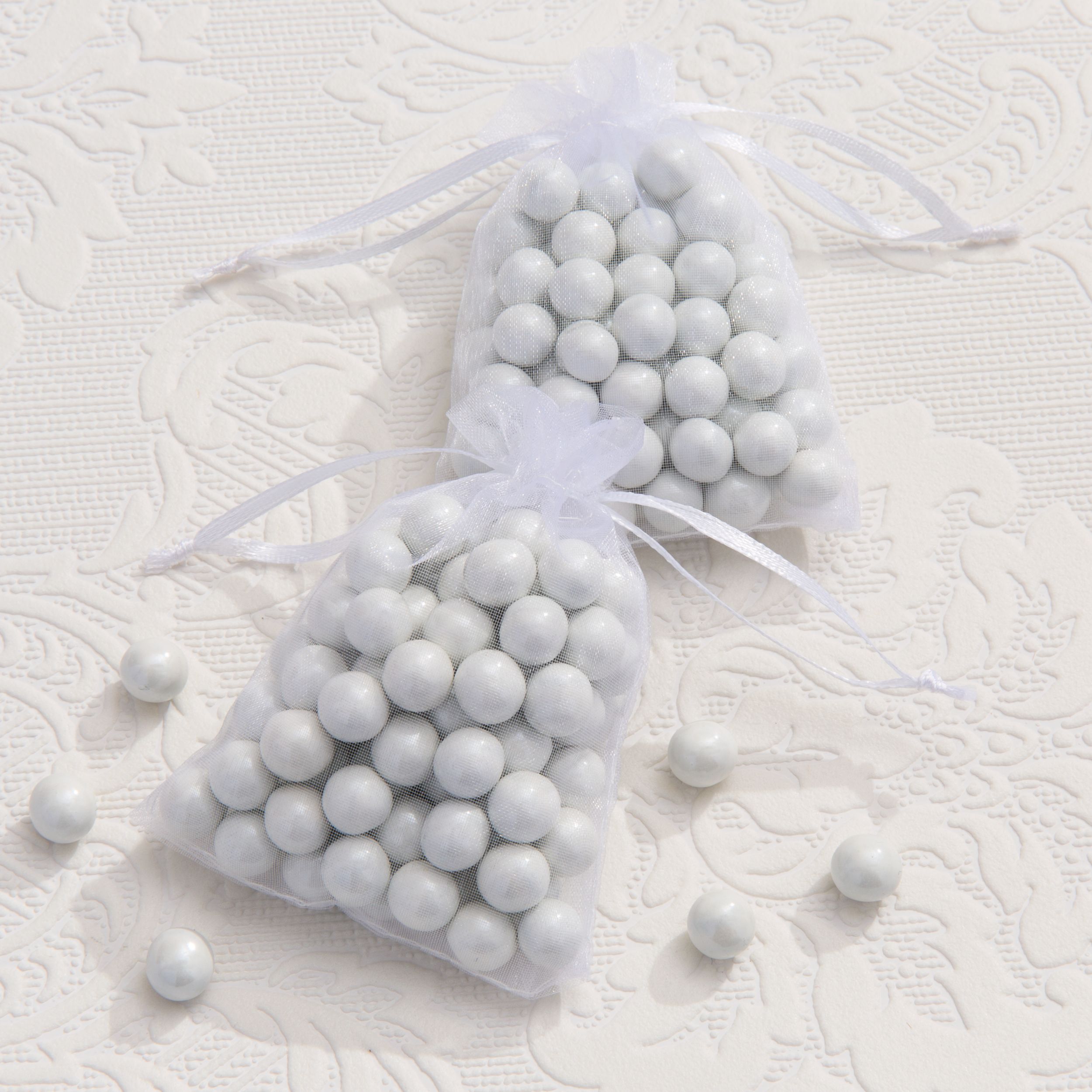 24CT WHT BAG ORGANZA