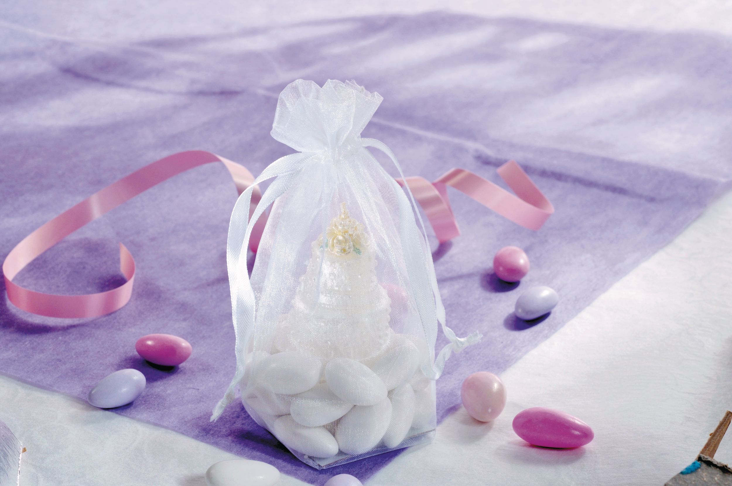 SILK ORGANZA favour bags — Feathers and Stone