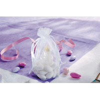 Mesh Favour Bags, White, 7-in, 12-pk, for Baby Shower