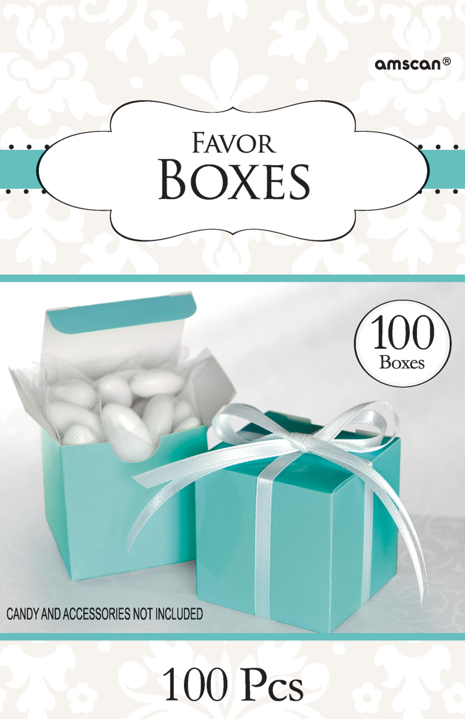 Robin's Egg Wedding Favour Boxes, 100-pk Front_Flat