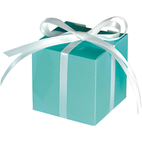 Boîtes-cadeaux d'invités de mariage, turquoise, paq. 100 Front_Angled_Left