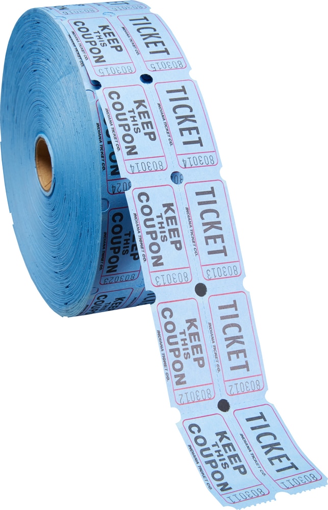 Blue Raffle Tickets Indiana Ticket Company Double Raffle Ticket Roll 2000 
