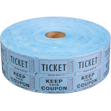 "Keep This Coupon" Double Ticket Roll, Blue, 2-in, 2000-pk, for Birthday Party Front_Elevated