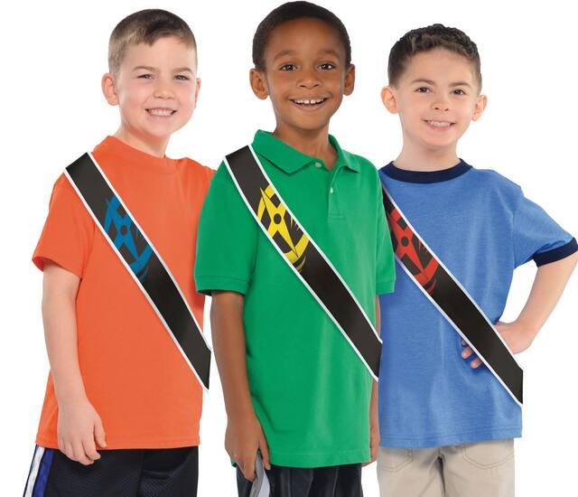 Power Rangers Ninja Steel Birthday Party Sashes, 8-pk, Ages 3+ Front_Flat