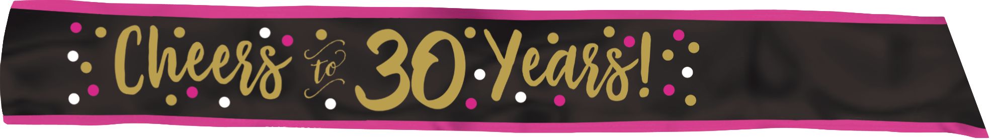 Milestone 30th Birthday Party Sash, Pink/Gold Front_Flat