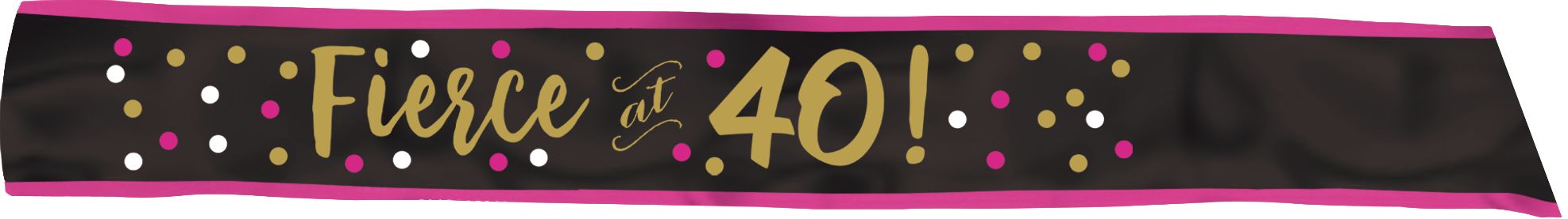Milestone 40th Birthday Party Sash, Pink/Gold Front_Flat