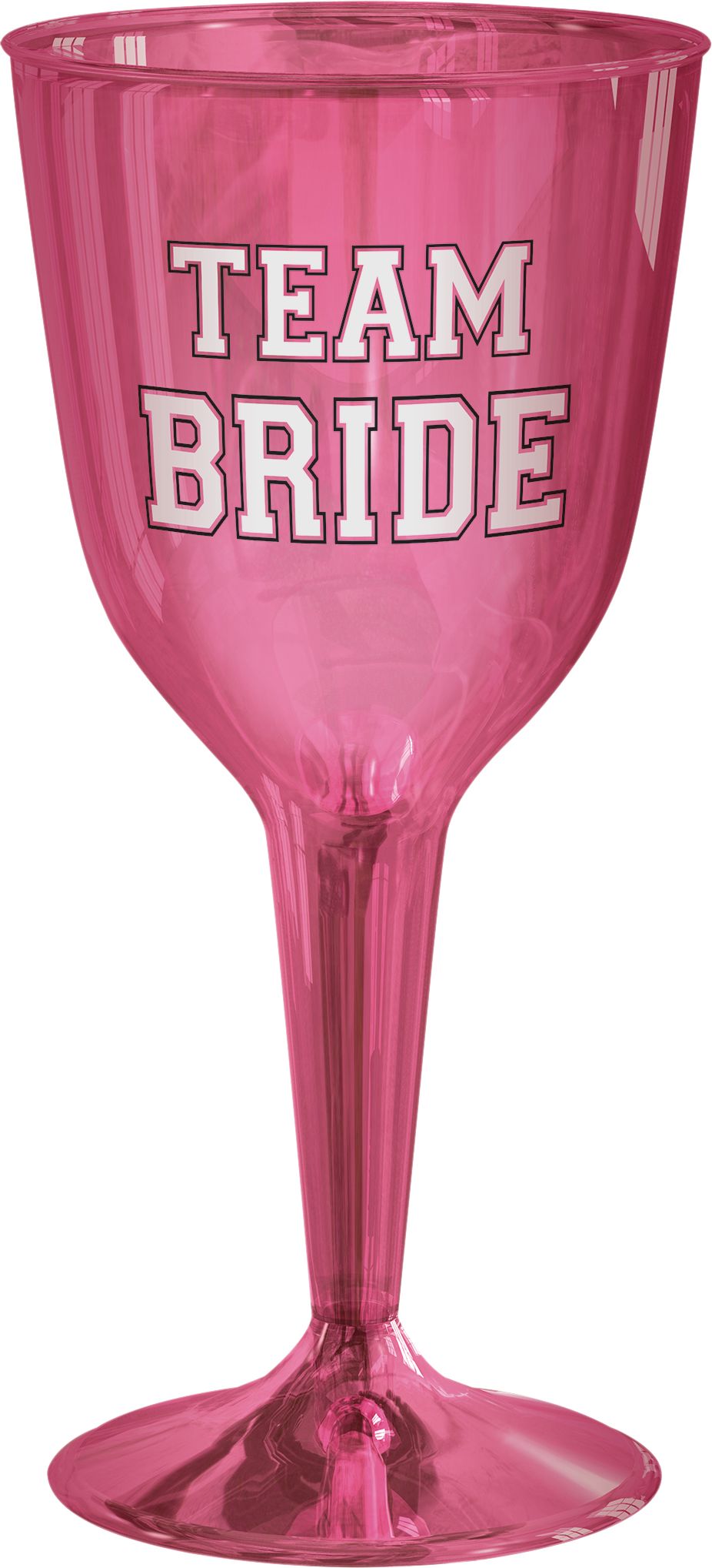 Team Bride Plastic Wine Glasses, 16-pk Front_Elevated