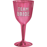 Team Bride Plastic Wine Glasses, 16-pk Front_Elevated