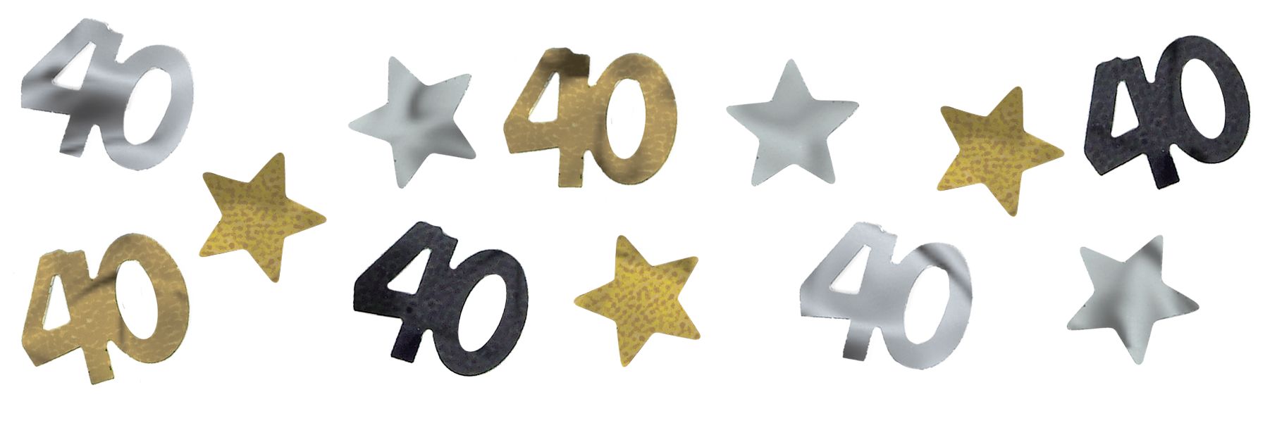 Confetti d'anniversaire étape 40e anniversaire, noir/argent/or